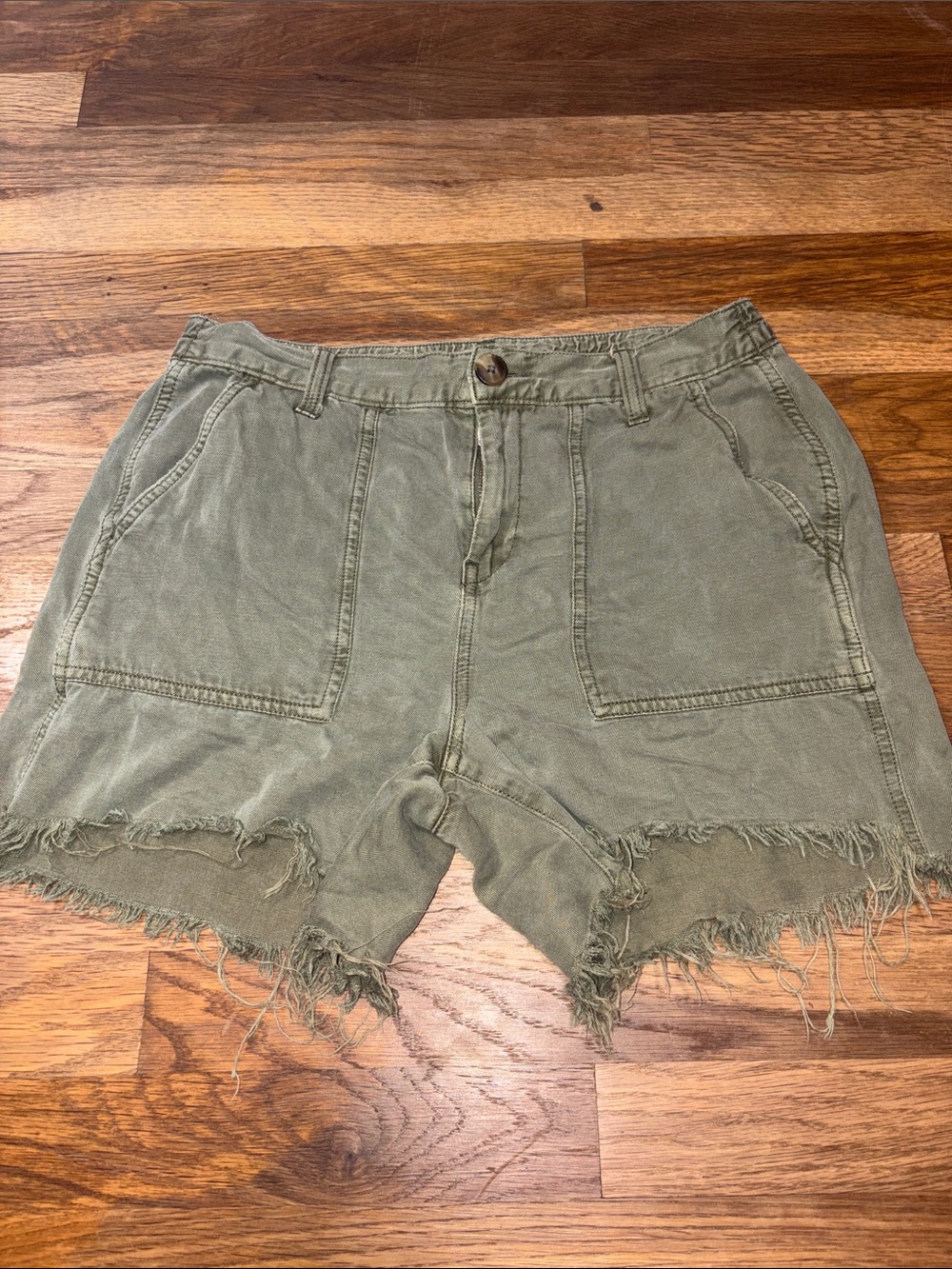 aerie Olive Green linen blend Shorts